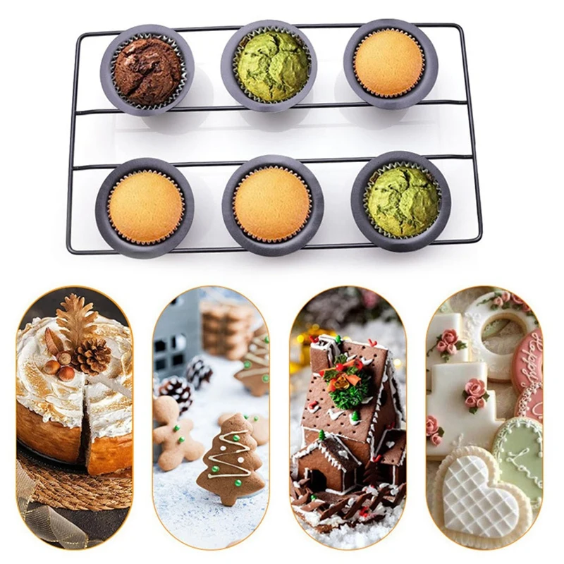 AT02-6 Cup Nonstick Popover Pan Muffin Cupcake Bakeware Pudding Pan For Oven Baking Frittatas Muffins Quiches Pudding Cakes