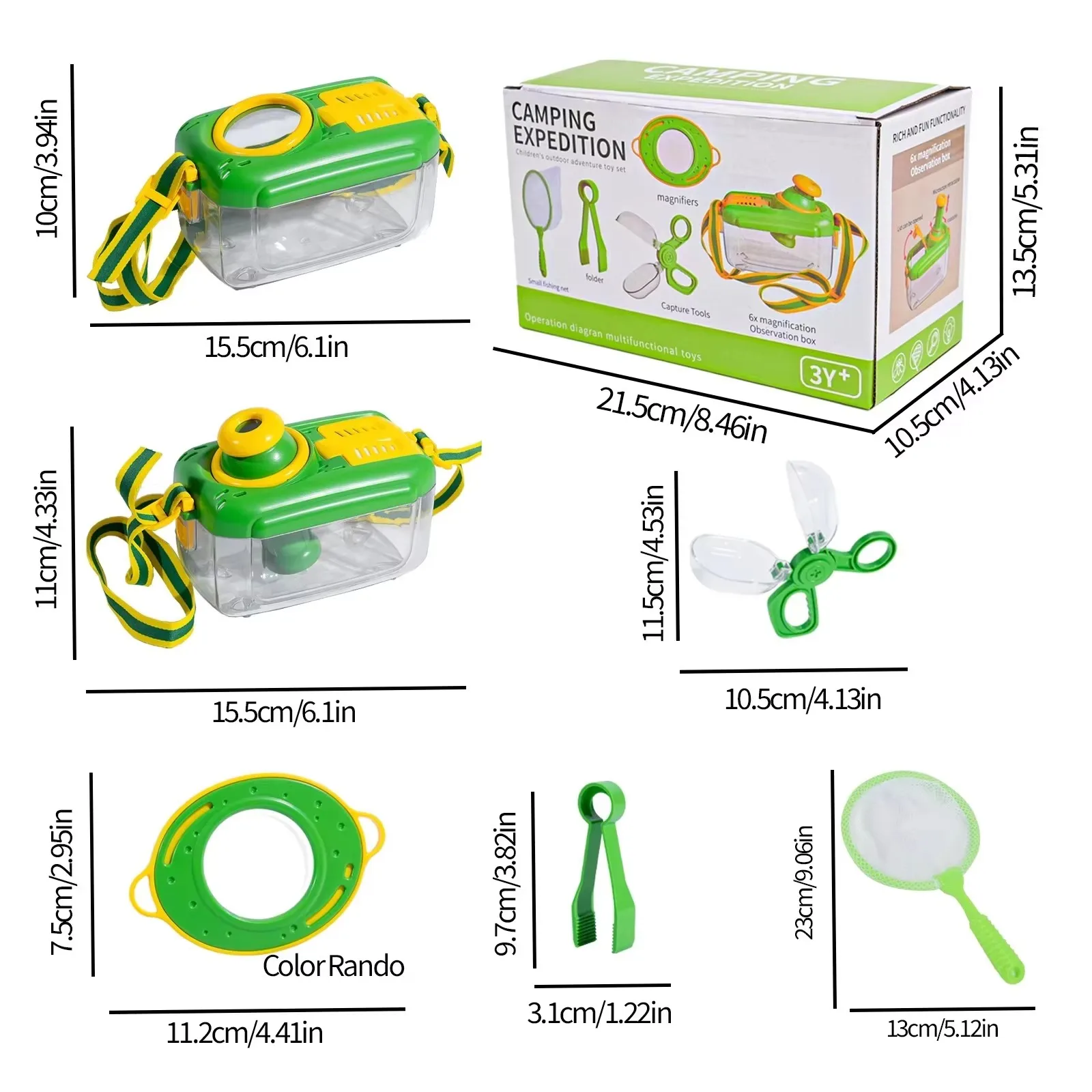 حزمة صندوق مراقبة شبكة استكشاف الحشرات للاستكشاف الطبيعي في الهواء الطلق للأطفال، لعبة تعليمية تفاعلية بين الوالدين والطفل #5