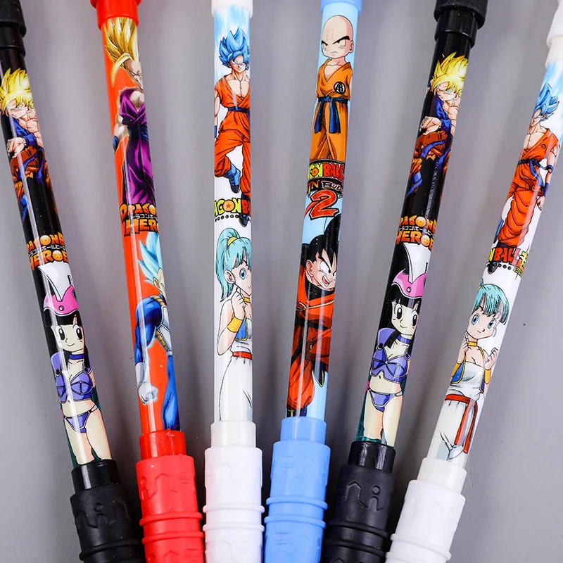 Dragon Ball Son Goku Spinning Pen Anime 0.5mm Gel Pen Black Ink Ballpoint Pen Cartoon Children Spinning Game Hand Spinner Pens