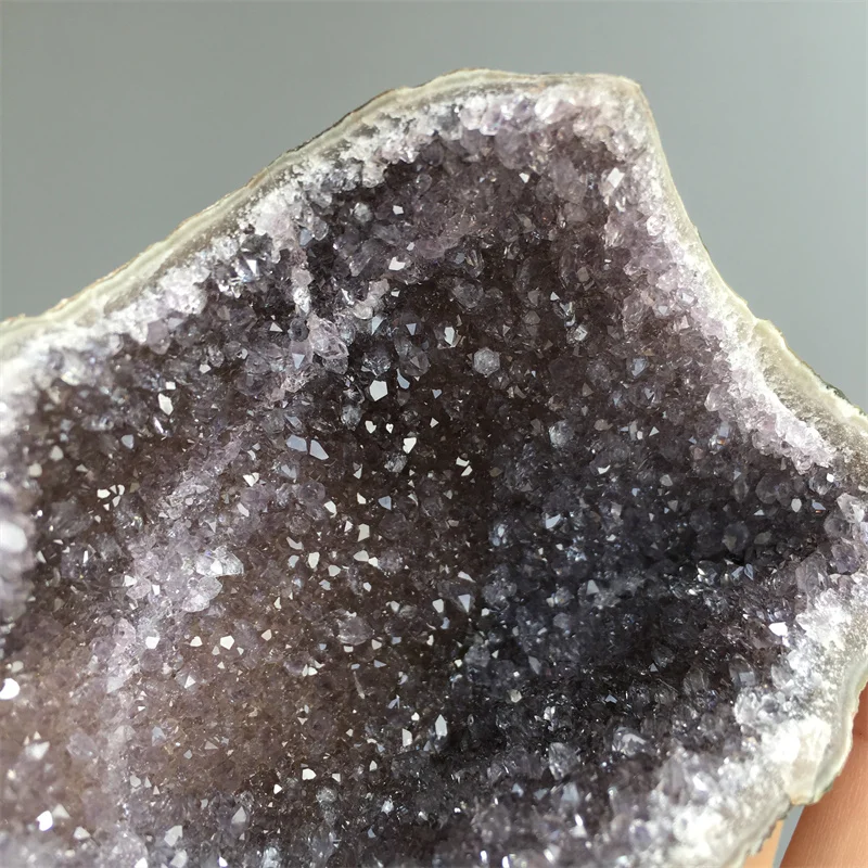 Natural Amethyst Geode Cluster Open Smile Freeform Energy Meditation Reiki Mineral Specimen Wealth Gathering Home Ornaments