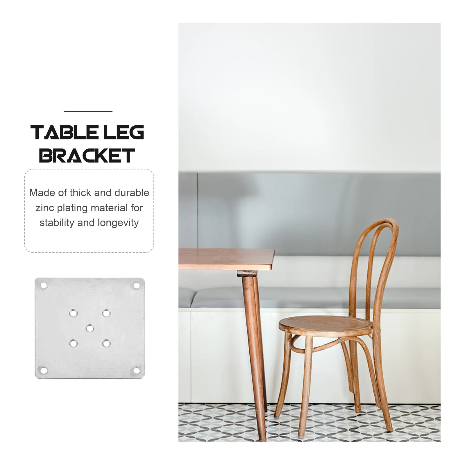 8 Pcs Thick Zinc Plated Furniture Fixing Plates Durable Sofa Leg Connectors Table Leg Brackets Furniture Leg Attachment Plates image 6