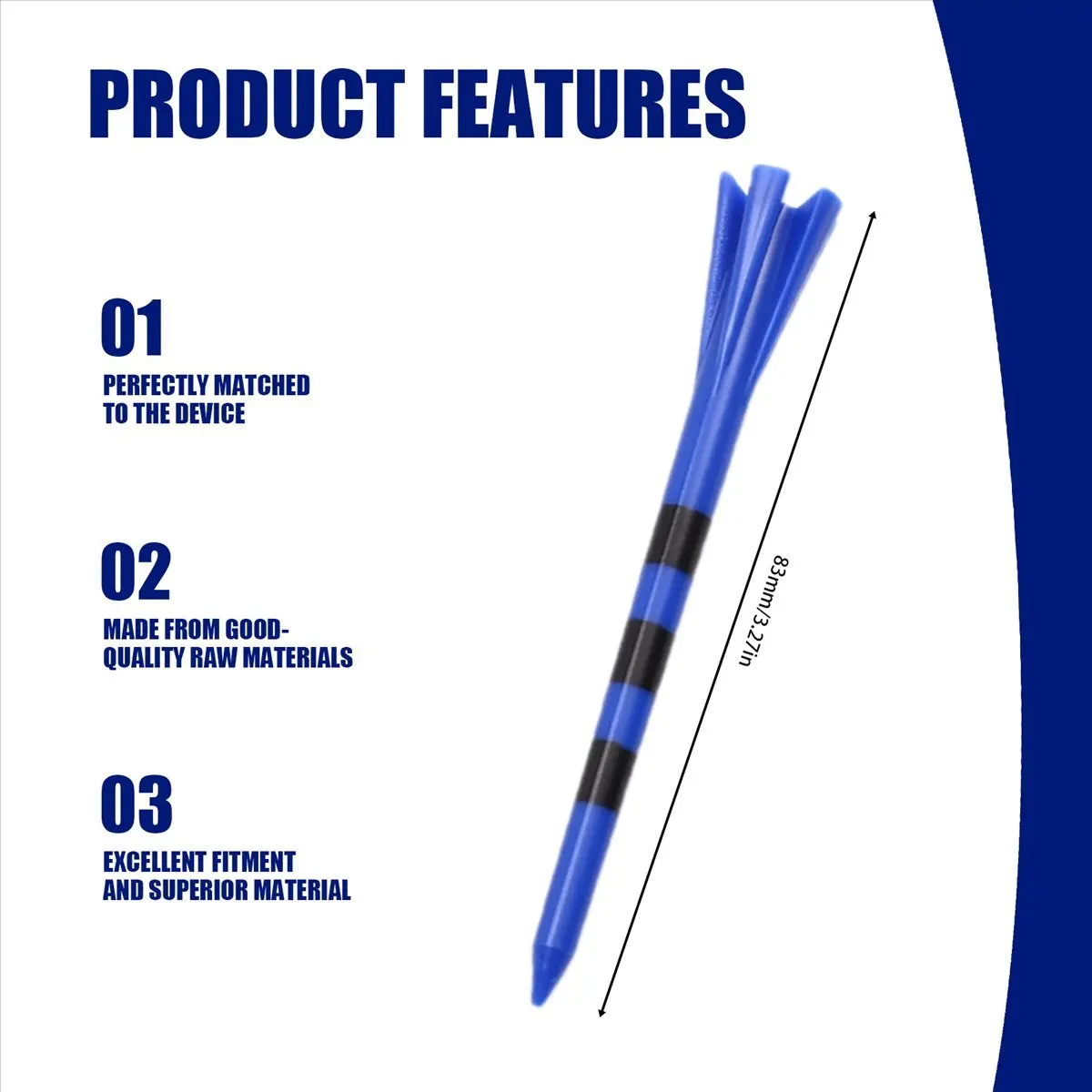【NEW A14E】 Plastic Golf Tees Pack of 50 Reduces Friction & 5 Prongs Plastic Golf Tees 3-1/4 Inch Golf Accessories