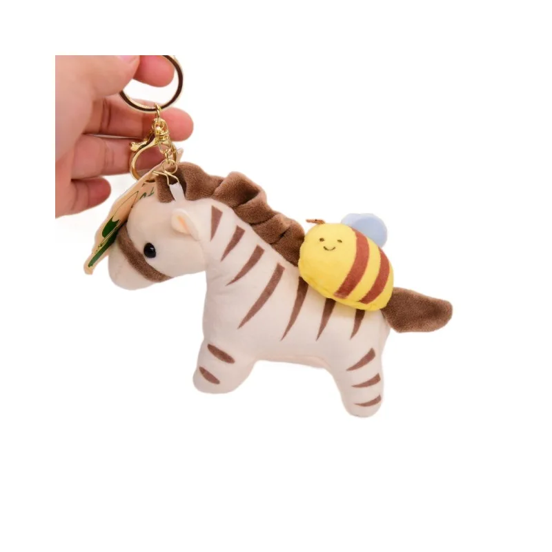 ตุ๊กตาม้าลายการ์ตูน ตุ๊กตาเชือกดึง ของเล่นตุ๊กตาขนนุ่ม พวงกุญแจม้า ของตกแต่งกระเป๋า ที่แขวนกระเป๋าเป้