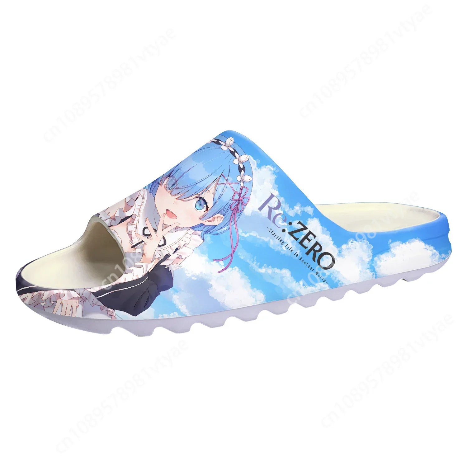 Rem Ram Soft Sole Sllipers Re:Zero Mens Womens Teenager Home Clogs Anime Step In Water Shoes On Shit Cartoon Customize Sandals