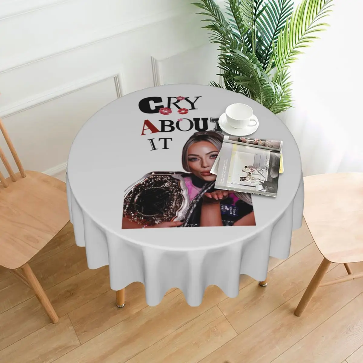 

Liv Morgan Waterproof Round Tablecloth Oilproof Table Cloth for Kitchen Events Dining Table Cover 60 inch
