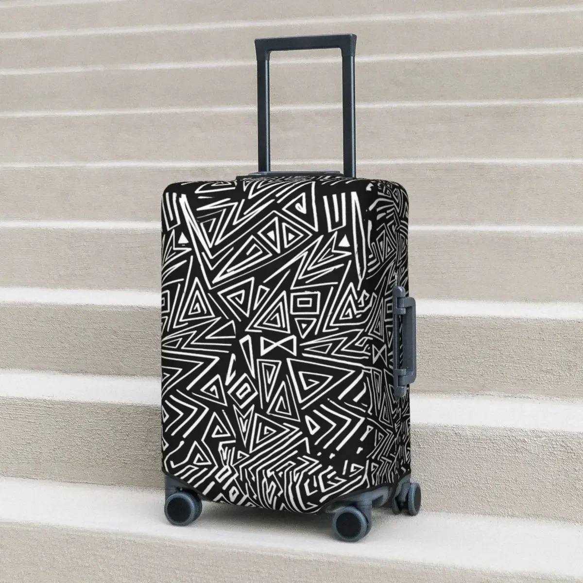 Geo Print Suitcase Cover Geometric Shapes Cruise Trip Vacation Useful Luggage Accesories Protector