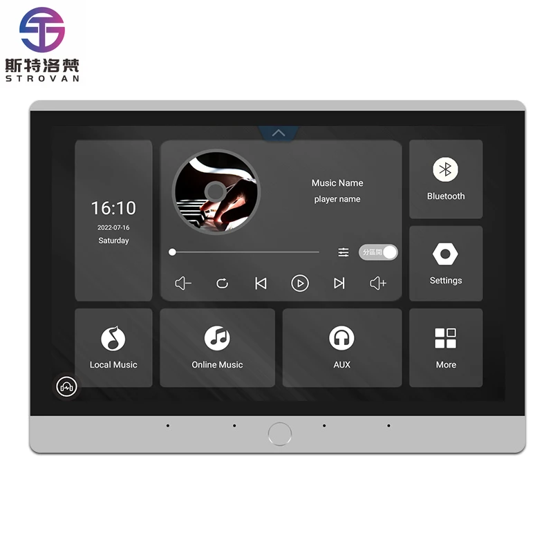 10 Inch Wall BluetoothS Audio Amplifier HD Touch Screen Smart Home Theater Audio System Android Google Now Plays USB TF