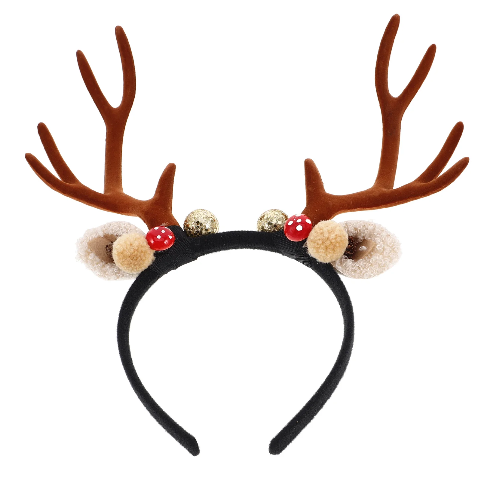

Reindeer Antlers Headband Christmas Party Accessory Women Men Holiday Costume Pine Cone Charms Animal Ear Decor