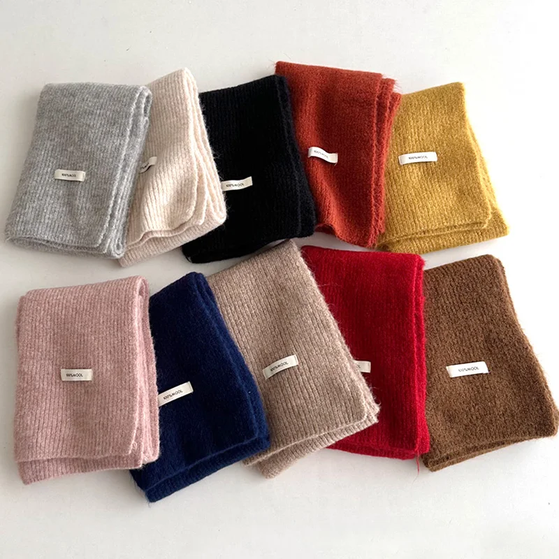 10 Color Kids Baby Scarf Girl Winter Warmer Scraf Children Wool Knit Scarves Boy Solid Warm Neck Solid Scarves Soft Bufanda Bebe