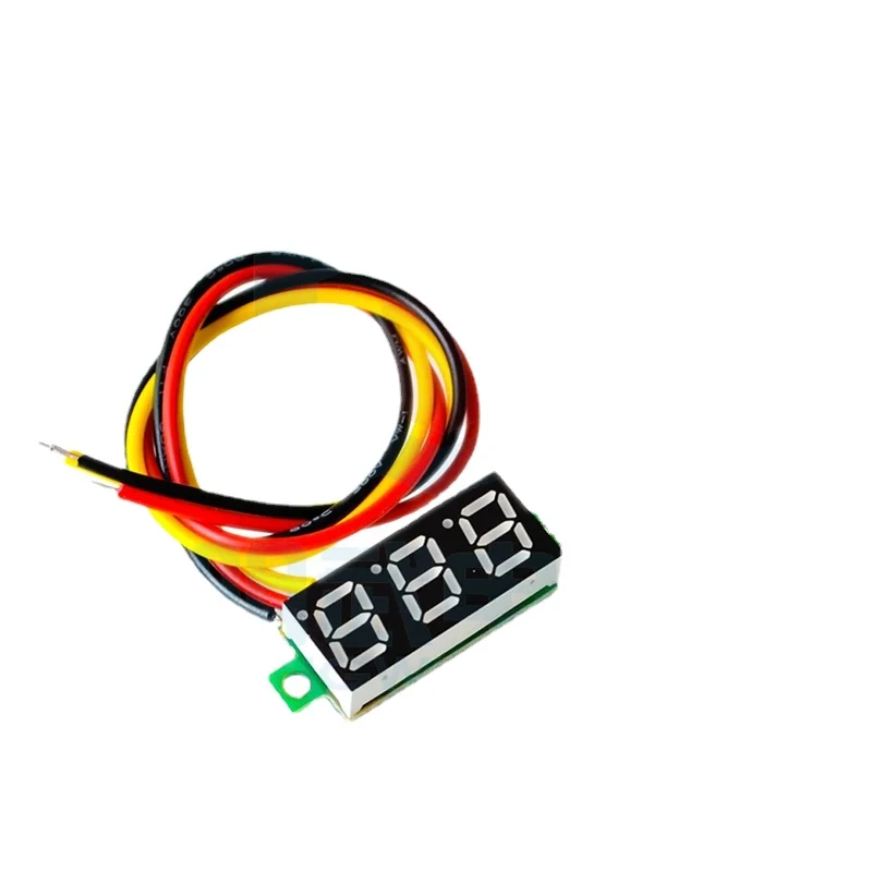 

0.28 Inch Ultra-small Digital DC Voltmeter Head Digital Display Adjustable Three-wire DC0-100V Battery Voltmeter