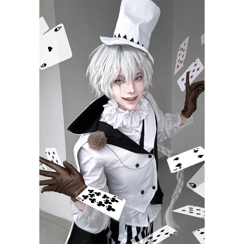 Anime Bungo Cosplay Stray Dogs Nikolai Gogol Cosplay Costumes Tops Vest Pants Cloak Eye Mask Gogol Suits Halloween Cos Adult Men view 2
