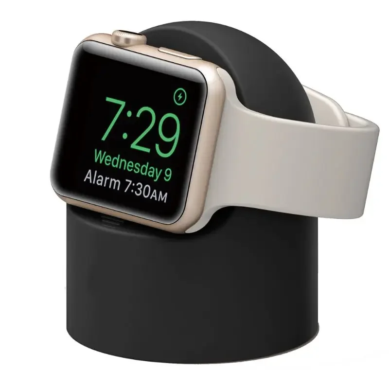 Opladerstandaard voor Apple Watch Series Ultra/8/SE2/7/6/SE/4/3 49 mm/45 mm/44 mm/42 mm/41 mm/40 mm/38 mm Duurzame siliconen nachtkastjemodus