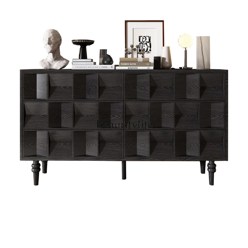 

*Solid wood retro entrance cabinet old-fashioned multi-functional storage decoration living room minimalist partition cabinet