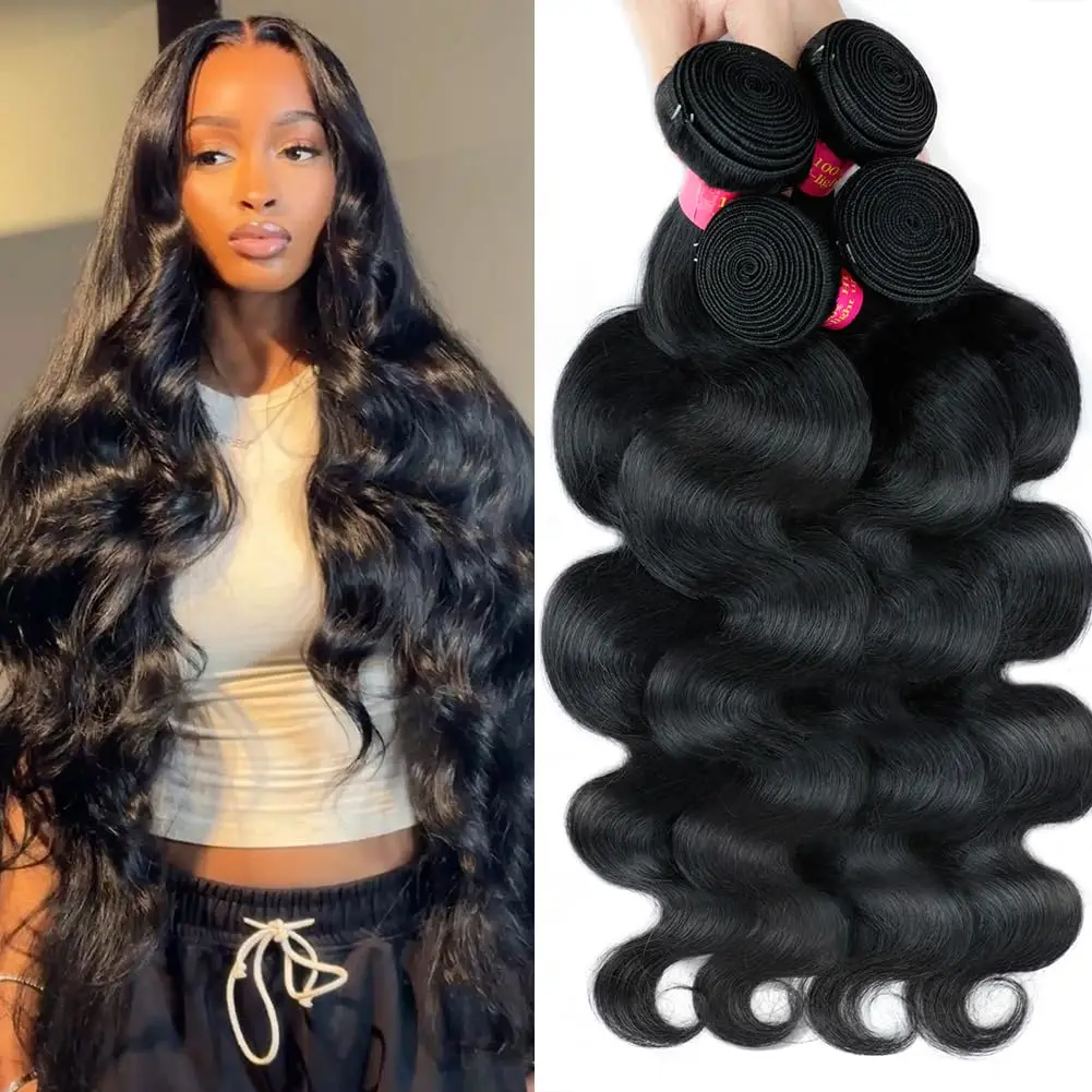 

16A Объемная волна Пучки человеческих волос 100% бразильские необработанные человеческие волосы 2/3/4 Пучки для женщин 34-дюймовые толстые пучки человеческих волос для женщин