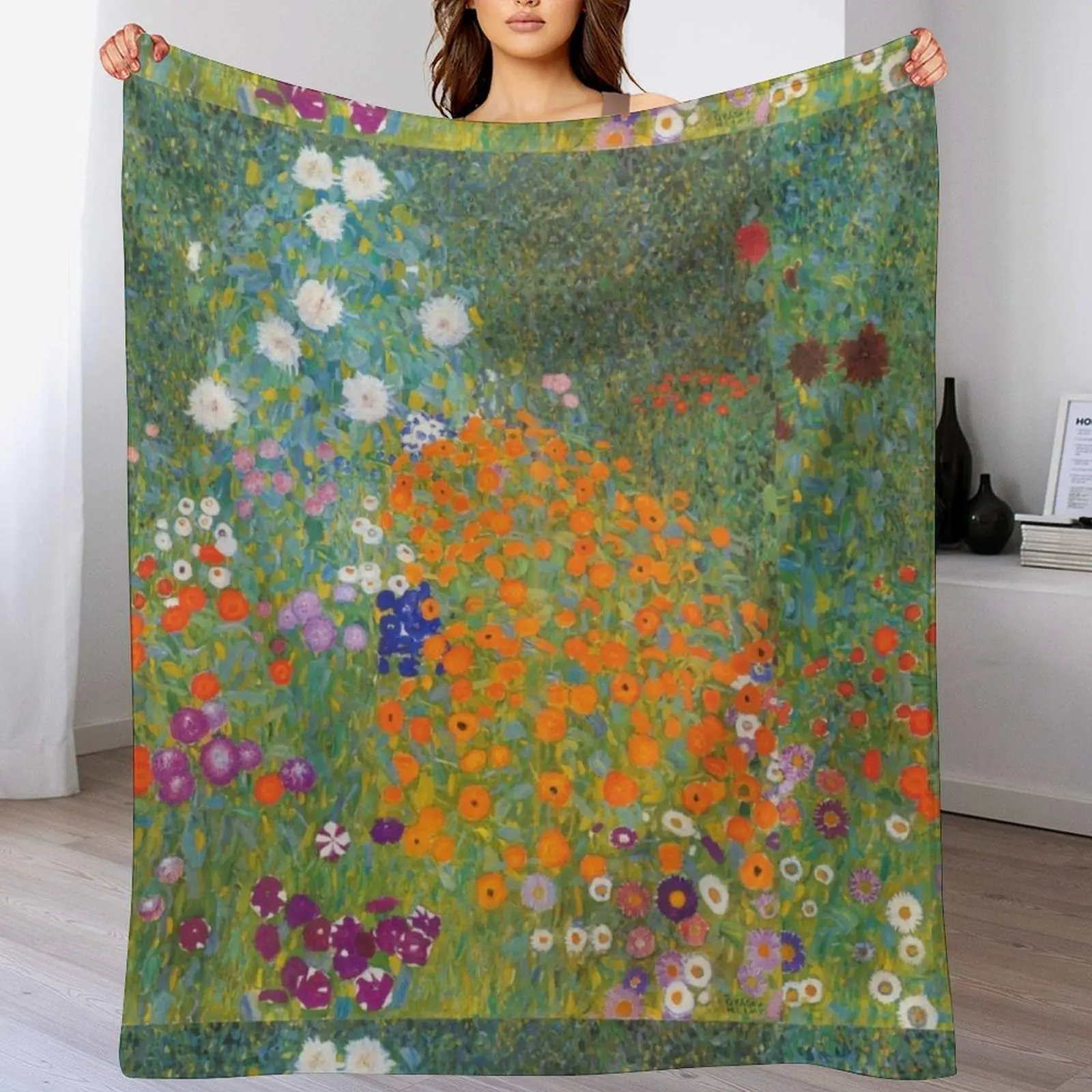 

Gustav Klimt Bauerngarten Garden Pattern Gift Throw Blanket Decoratives wednesday Camping Blankets