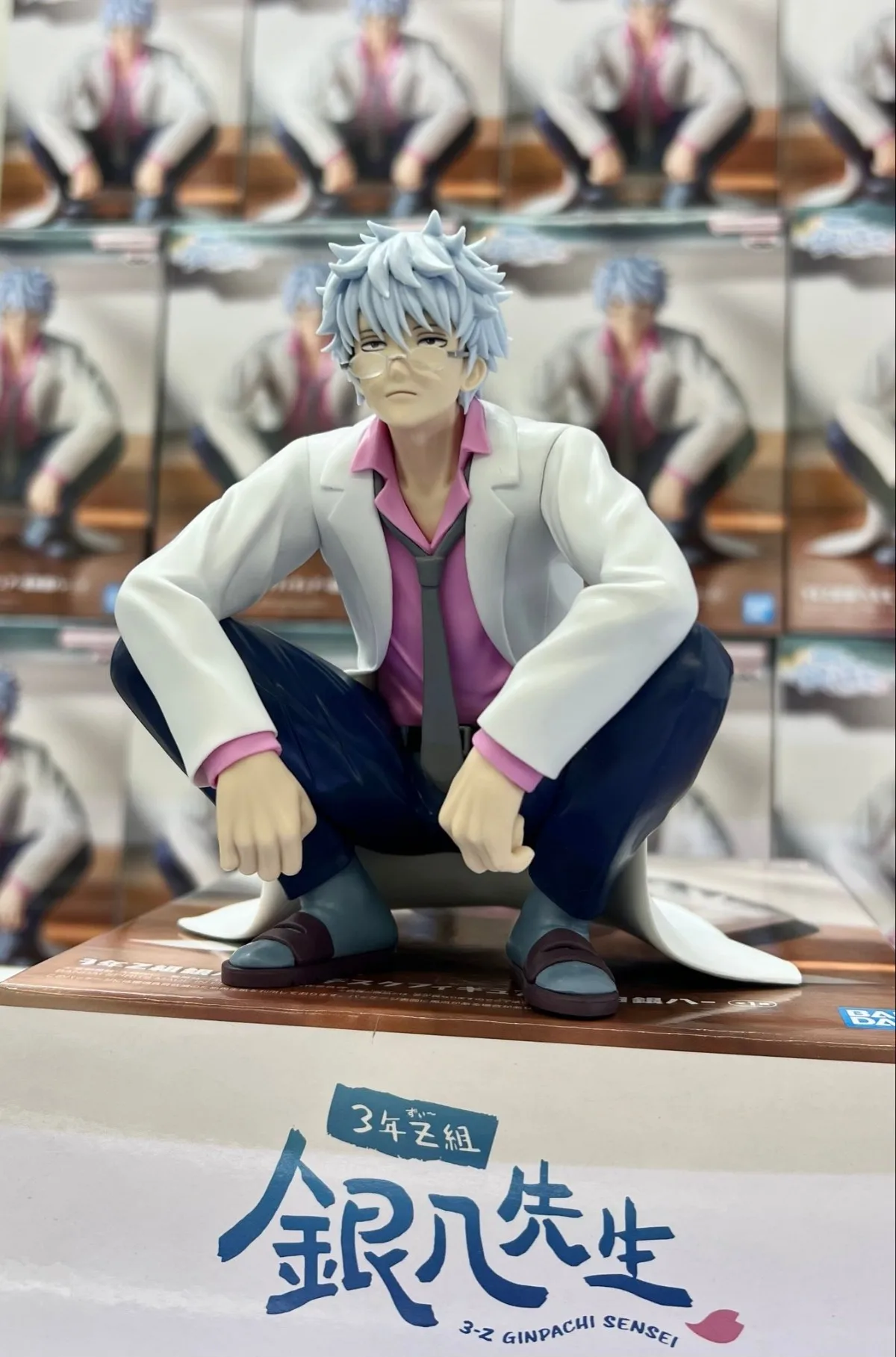 Figurine d'action de collection 12CM Anime GINTAMA Sakata Gintoki, professeur de 3ème année Ginpachi de la classe Z, modèle de poupée de bureau, jouet cadeau