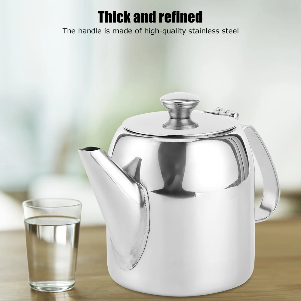 Coffee Pot Teapot Stainless Steel Kettle Cold  Short Spout for Hotel Restaurant Kettle Round Pot Stainless Steel Kettle