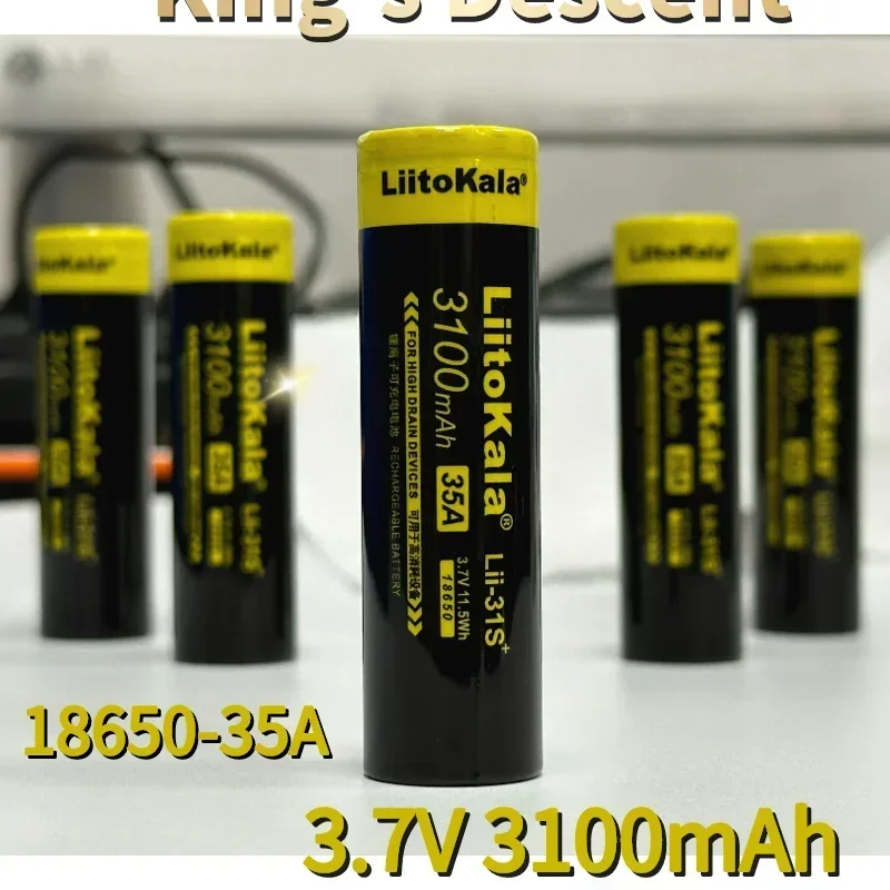 18650-35A Battery 2024 New 100% Original High Quality 3100mAh 3.7V Rechargeable Suitable for Screwdriver Flashlights and Games