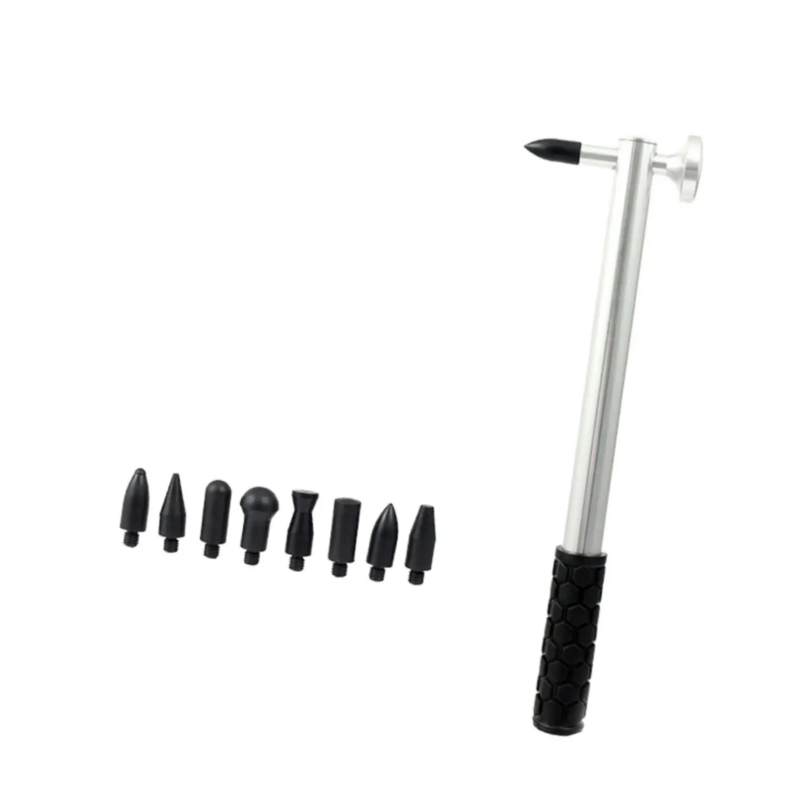 Martillo y puntas para reparación de abolladuras, cabezales intercambiables, herramienta de reparación de carrocería para imperfecciones, carrocería de vehículo de garaje, abolladuras pequeñas