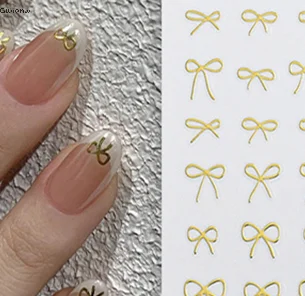 

【WHB】Minimalist Line Bow Nail Art Stickers Decal Ultra-Thin Self Adhesive Nail Stickers For Nail Art Decoration Nail Decals