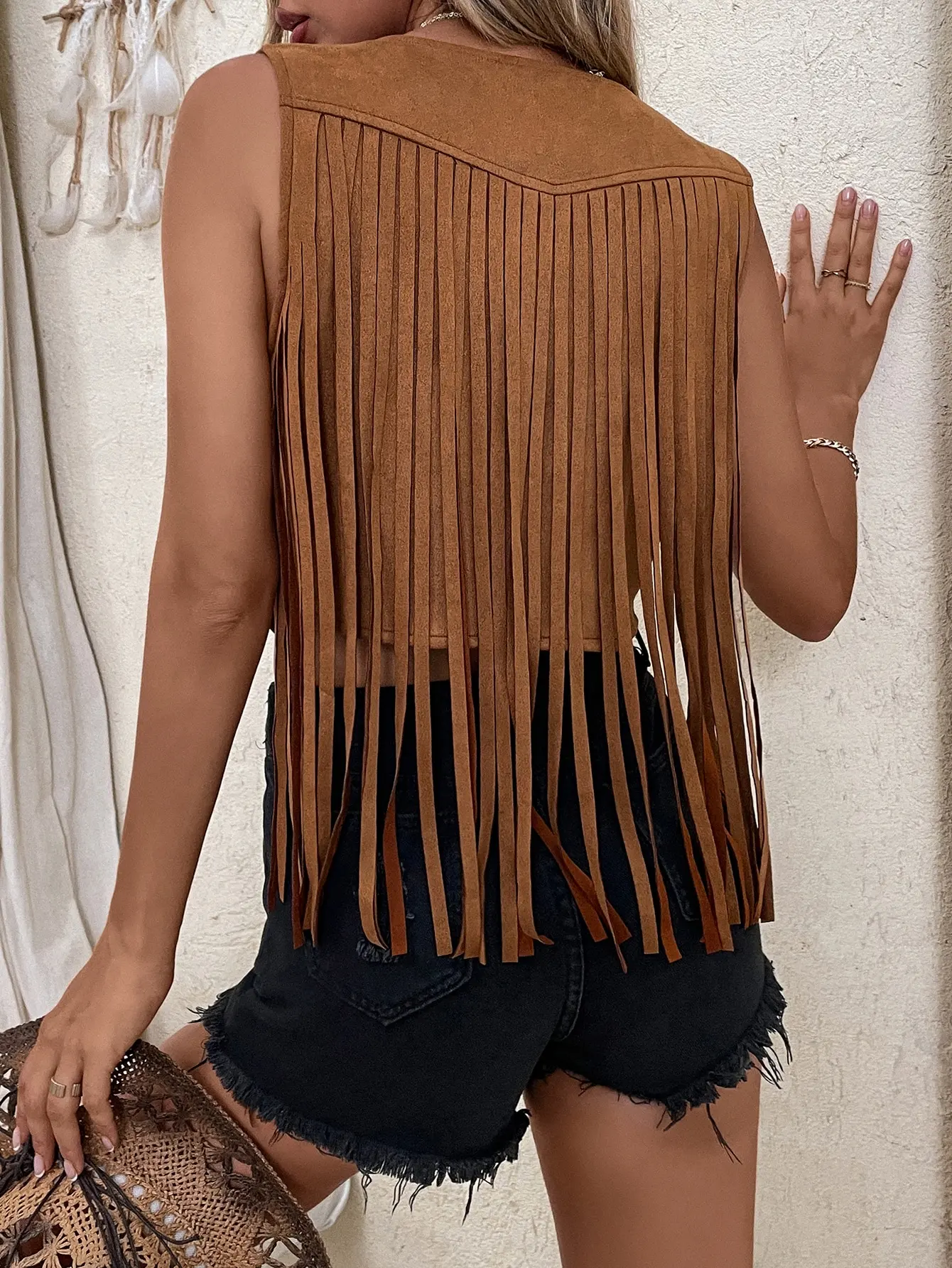 Retro Long Tassel Floral Fashion Vest