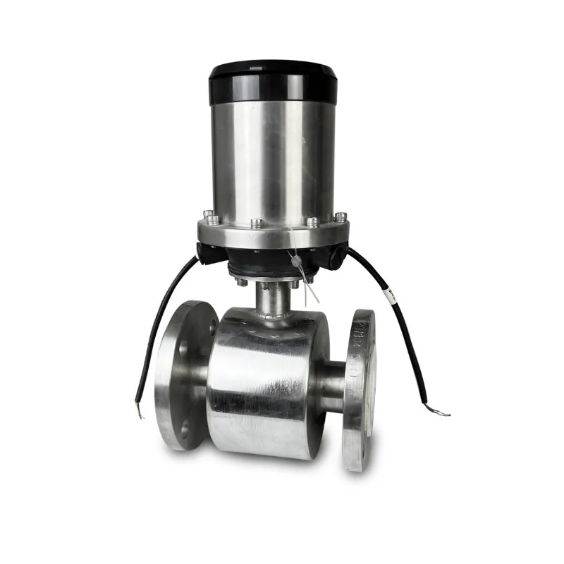 Battery Powered Stainless Steel Electromagnetic Flowmeter PTFE Liner For Wastewater Chemical Liquid Measurement