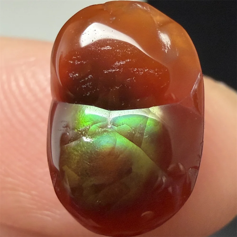 Natural Stunning Yellow Red Orange Light Fire Agate Ornament Bright Green Light Fire Agate Healing Bead Unusual Bubbles Specimen