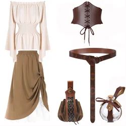Alchemist Accessories Set Viking Print Belt Waist Accessories Pouch Cosplay Wizard Magic Bottle Set With Glass Bottle And Cork