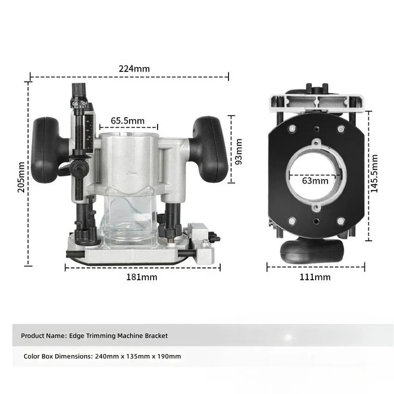 for Trimmer Base Bakelite Milling Fixed Base Aluminum Bottom Woodworking Auxiliary Tools Dust Collection Bakelite Milling