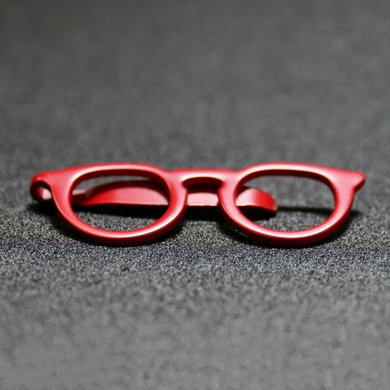 1PC Red Tie Clip Personality Glasses Shape Metal Necktie Clasp Men Glasses Commercial Necktie Pin Accessories Gift