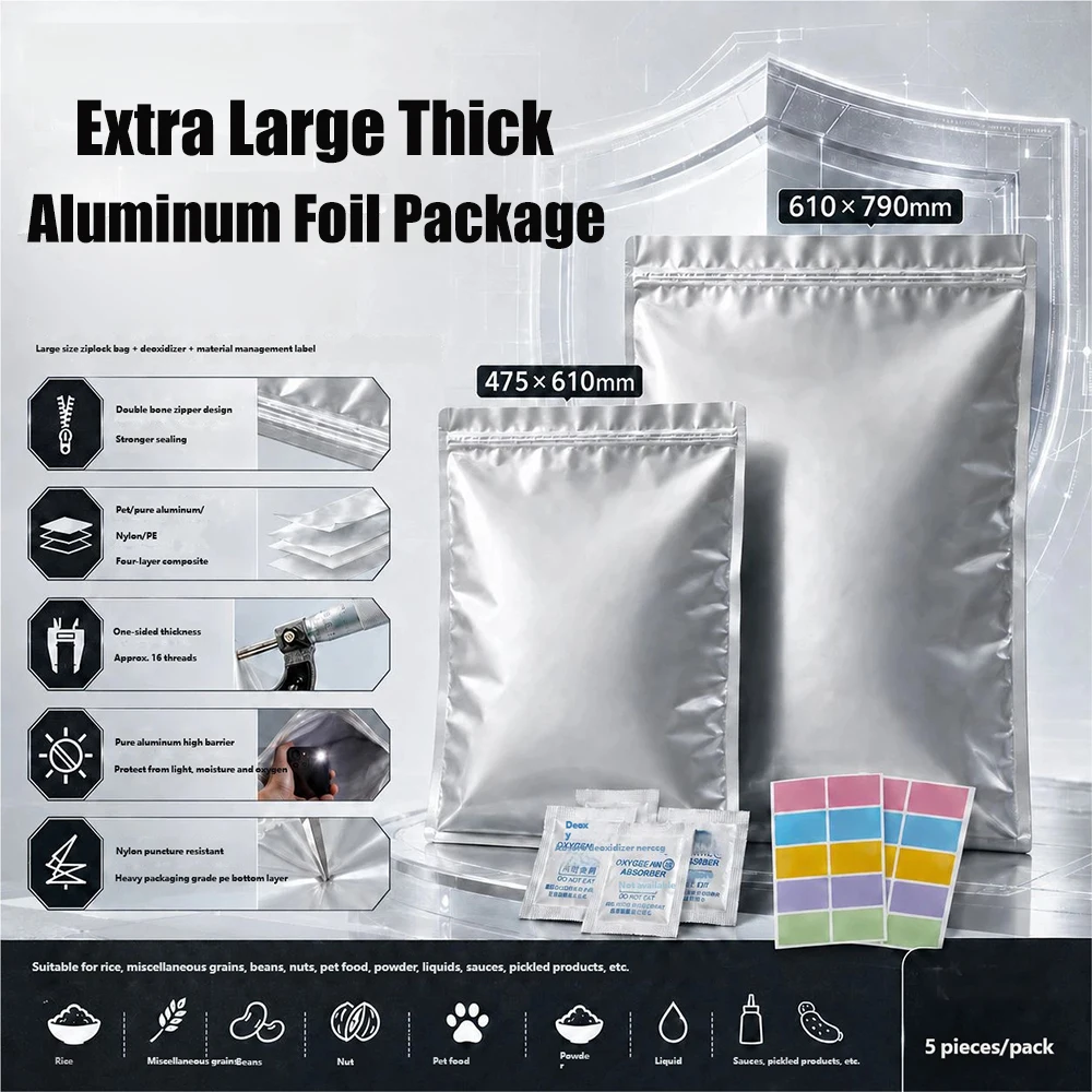 Food Storage Oxygen Absorbers - 5Pack 15Kg 35Kg Extra Large Thick