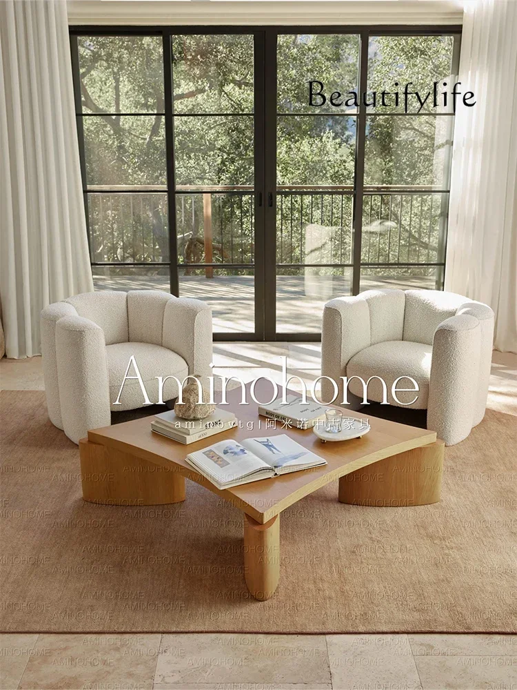 

Wooden square coffee table, Japanese-style wabi-sabi style solid wood living room, small household design small tea table