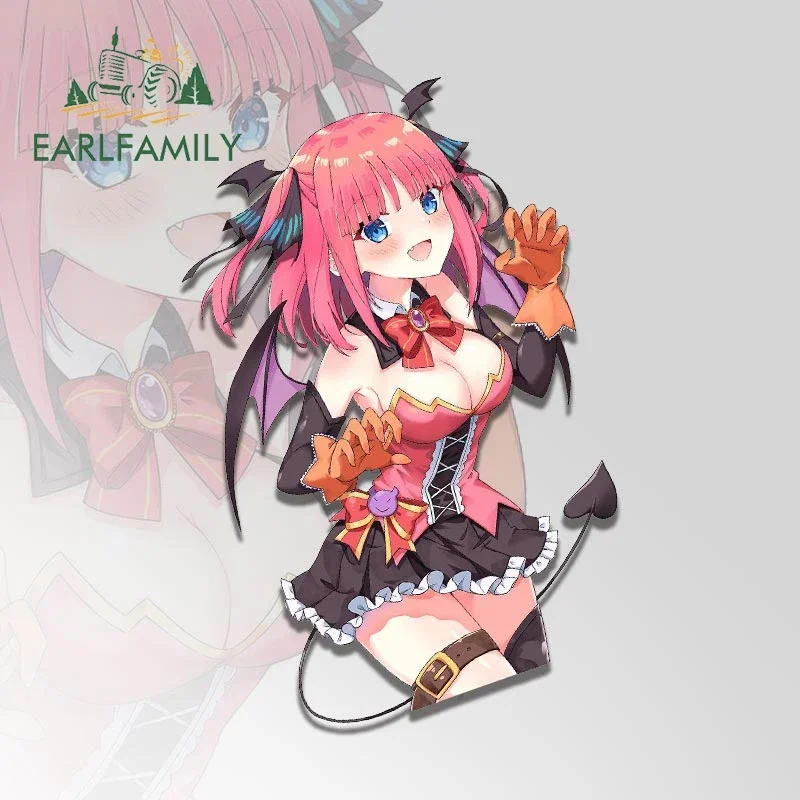 EARLFAMILY 13cm X 9cm lindo Nino Nakano disfraz de Halloween pegatinas de coche impermeables calcomanías simples vinilo envoltura de coche Anime vinilo