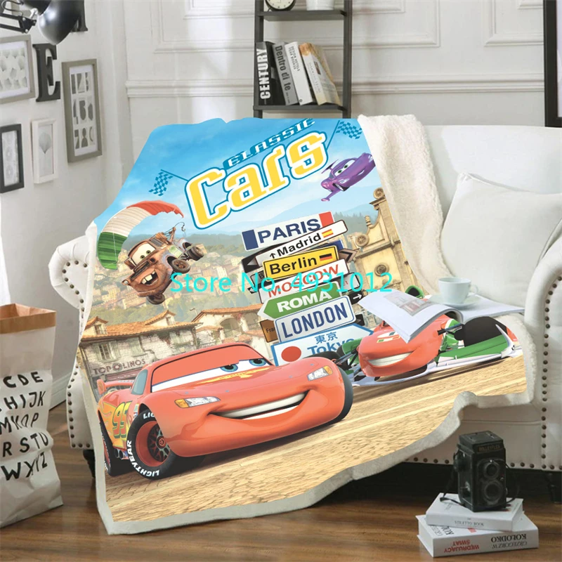 

Детское декоративное одеяло для дивана McQueen Cars 70x100 см, мягкие 3D фланелевые одеяла из шерпа с ягненком, подарок для маленьких детей, пледы для спальни