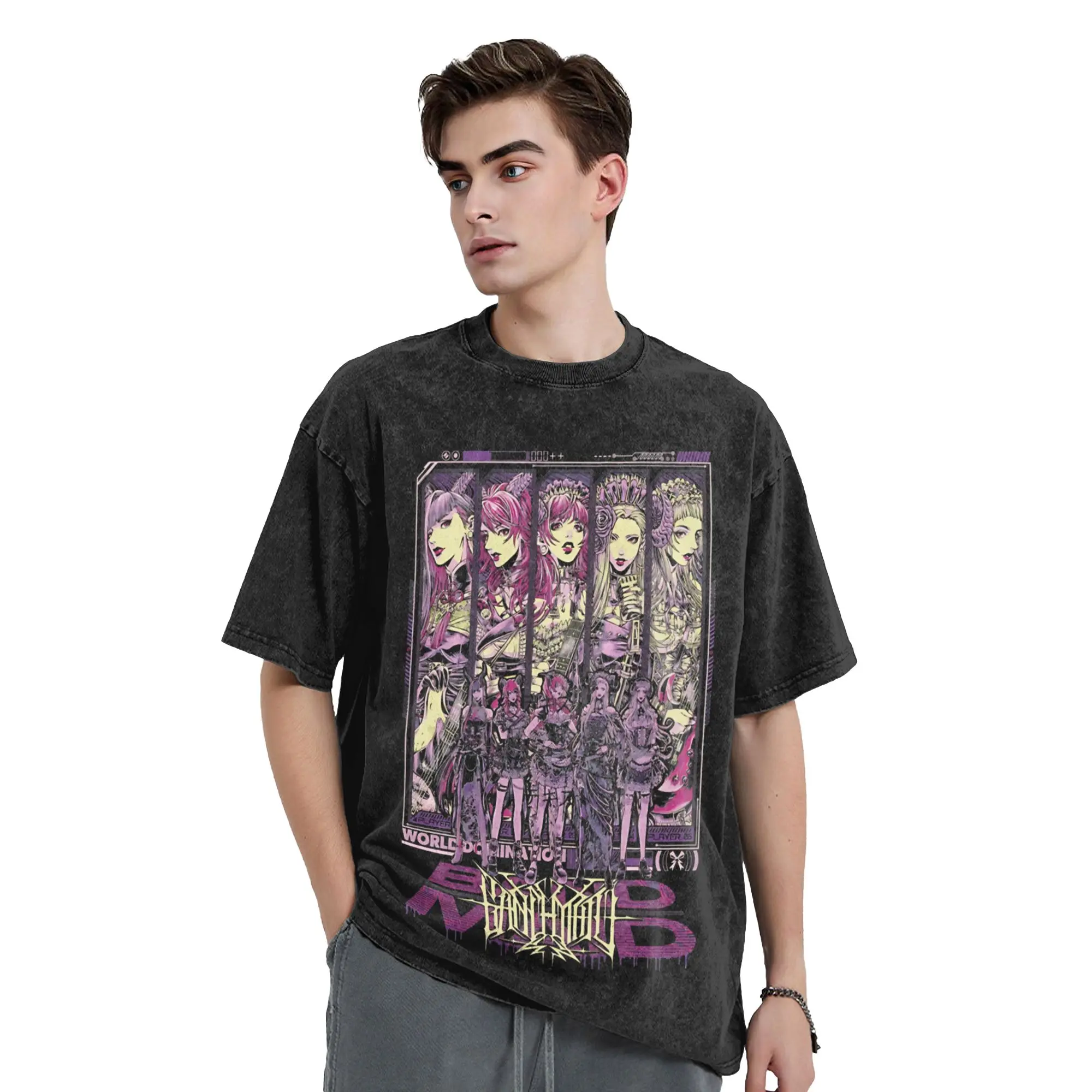 Band-Maiko Band Maid Rock Music Washed T Shirt Streetwear Hip Hop Vintage T-Shirt  Tee Shirt for Men Women Short Sleeve Street