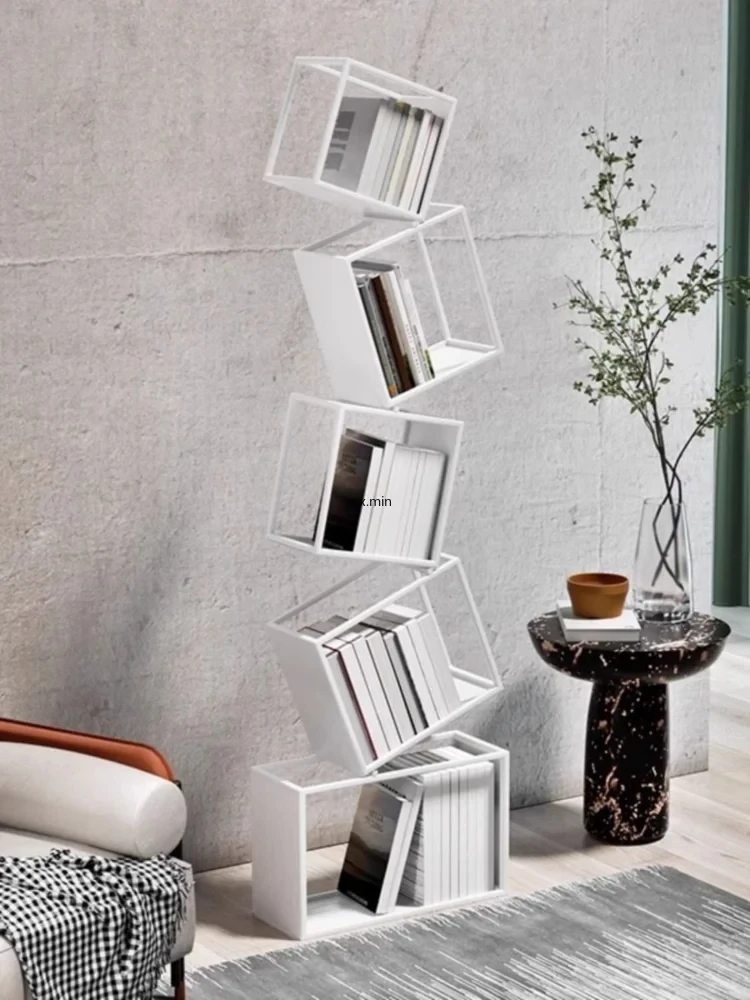 Irregular Corner Vertical Bookshelf Floor To Floor Storage Shelf Minimalist Living Room Iron Corner Bookshelf Home Decoration