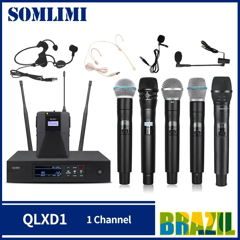 

SOM QLXD4-BETA58/beta87/S58/KSM8 UHF Profeesional Wireless Microphone System Stage Performances Dynamic Long Distance