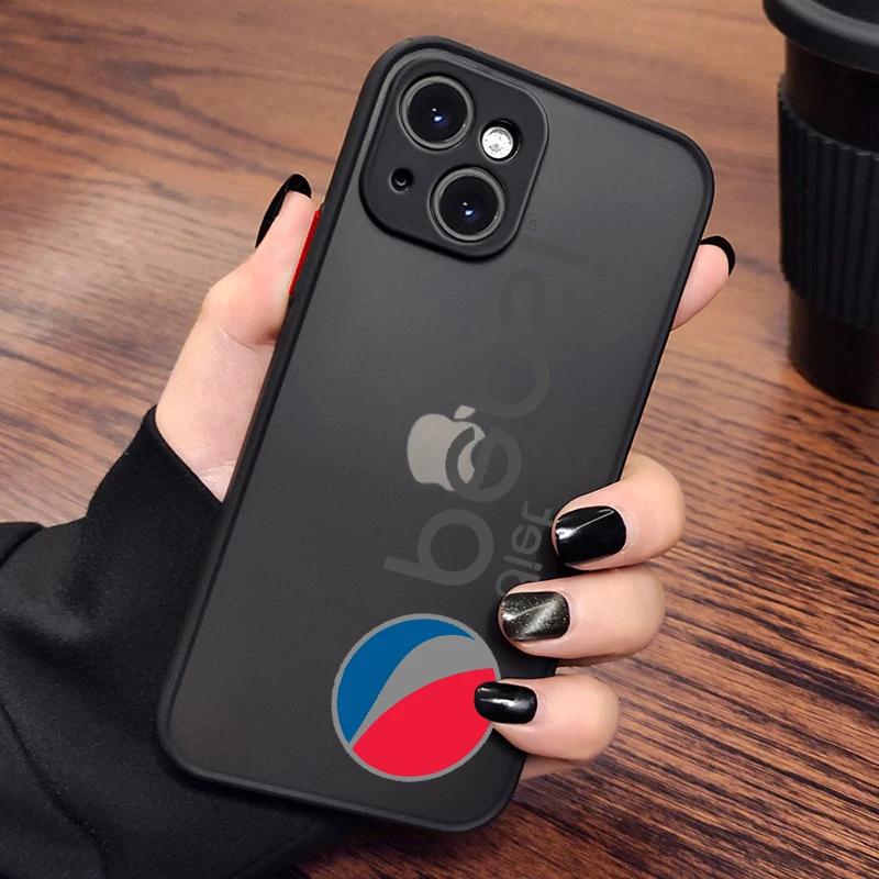 Bestselling beverage Pepsies Cola Metallic-Color For iPhone 14 13 12 11 Pro Max XS Max X XR Silicone Black Shell Phone Case