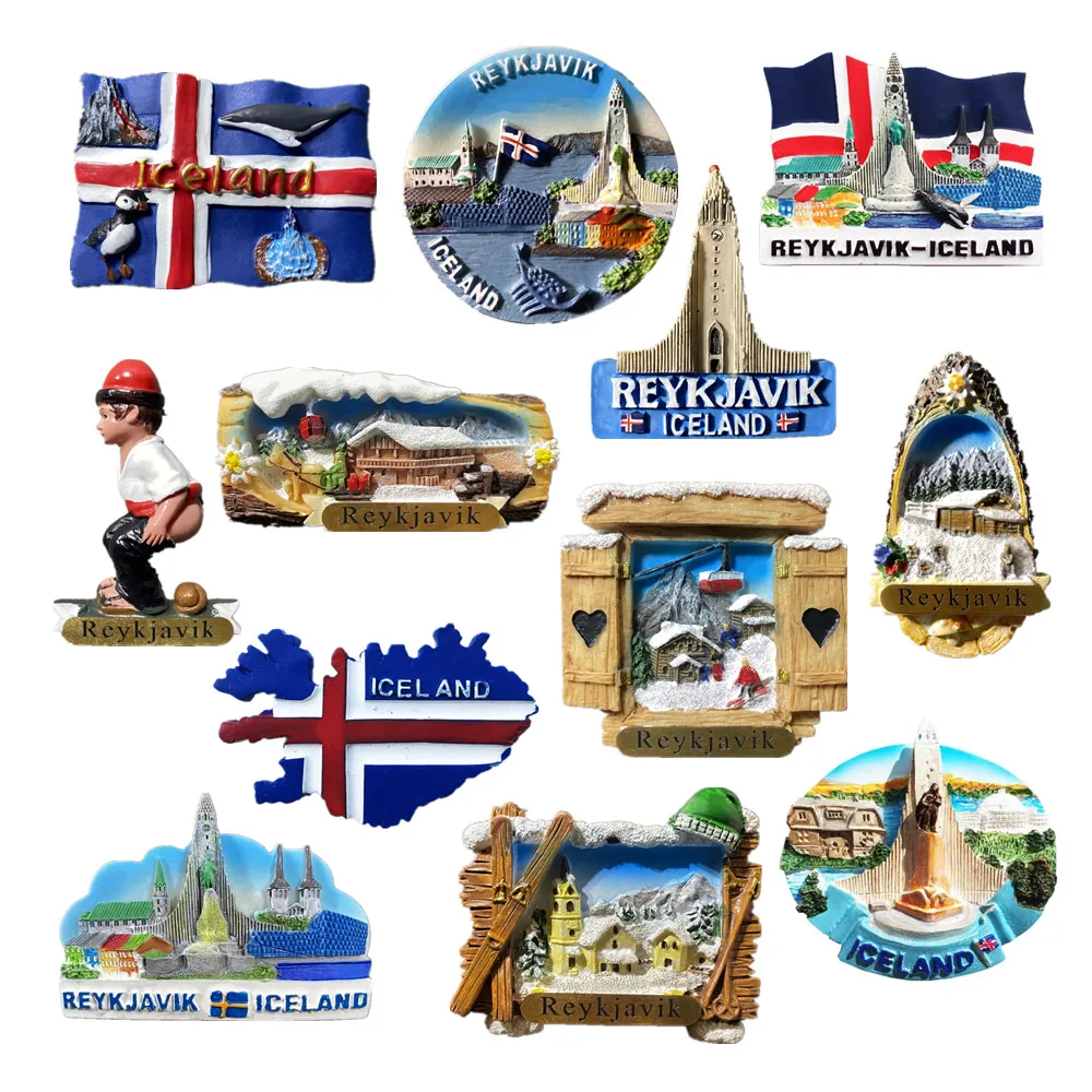 Europe Iceland 3D Fridge Magnets Tourism Souvenir Refrigerator Magnets Tourist Souvenirs Crafts gifts Refrigerator Magnets