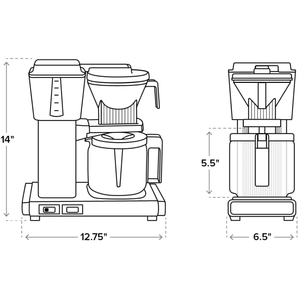 Moccamaster 53925 KBGV Select Cafeteira de 10 xícaras, verde pistache, 40 onças, 10 xícaras, 1,25L