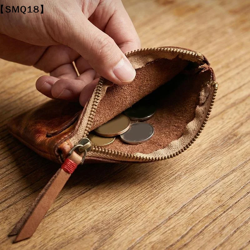 1Pcs Men's Leather Wallet Minimalist Mini Storage Wallet Credit Card Holder Earbuds Pouch Cowhide Wallet【SMQ】