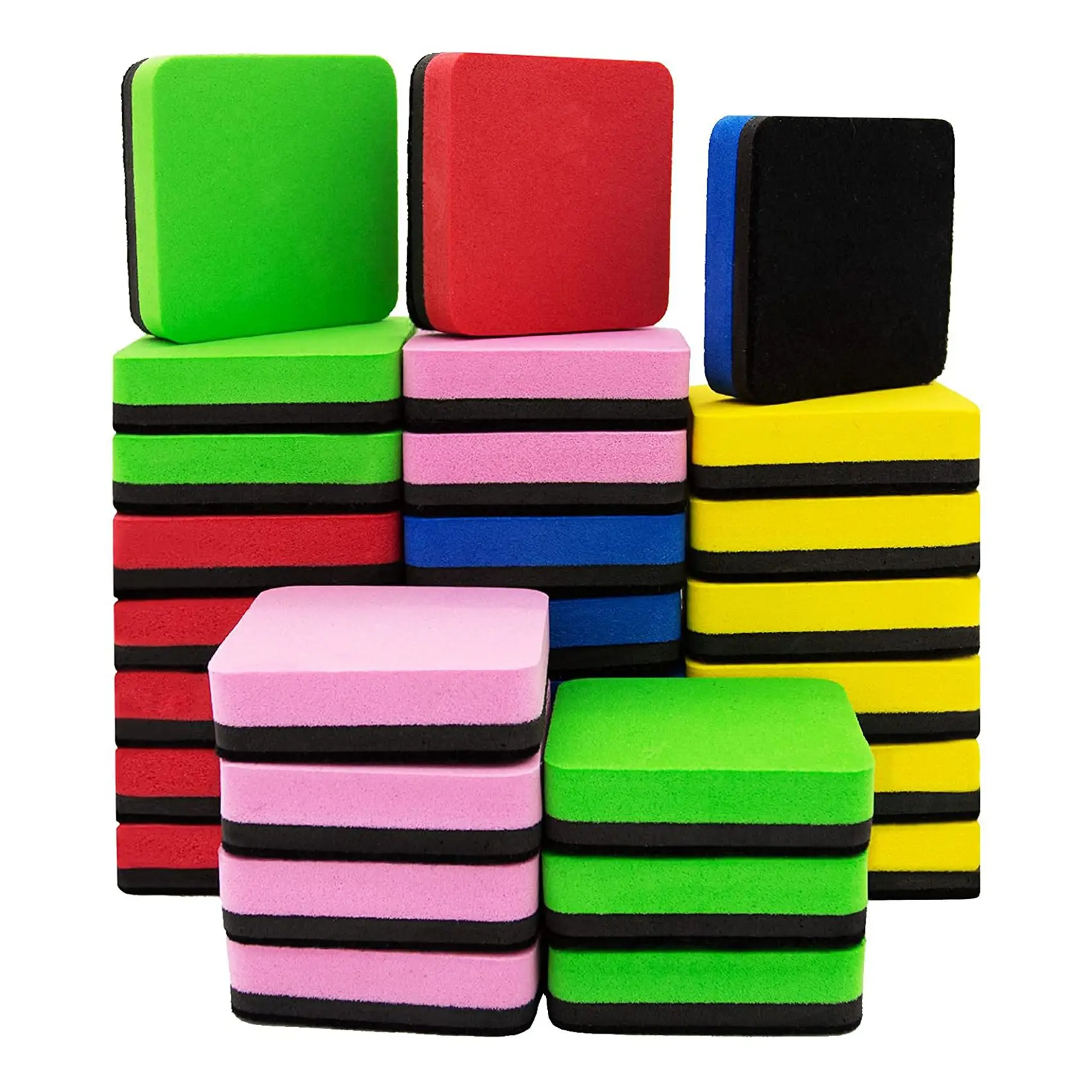 30 Pack Whiteboard Eraser Washable and Reusable Magnetic Whiteboard Eraser for Cleaning Dry Erase Markers 5x5x2cm