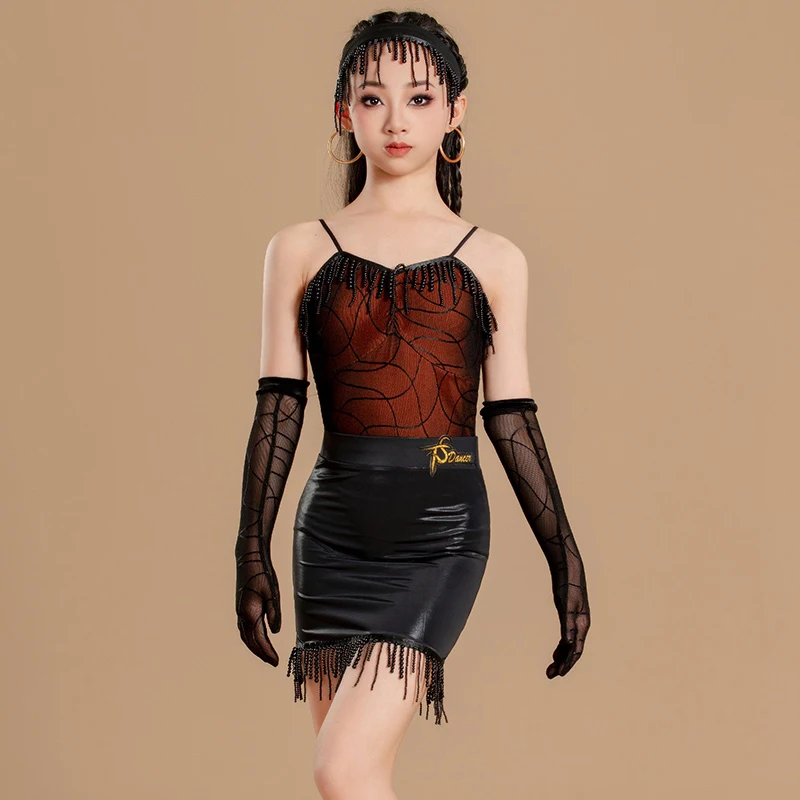 Summer Ballroom Dance Costumes Girls Latin Dance Fringed Dresses Children Latin Dance Professional Clothes Stage Wear SL13407