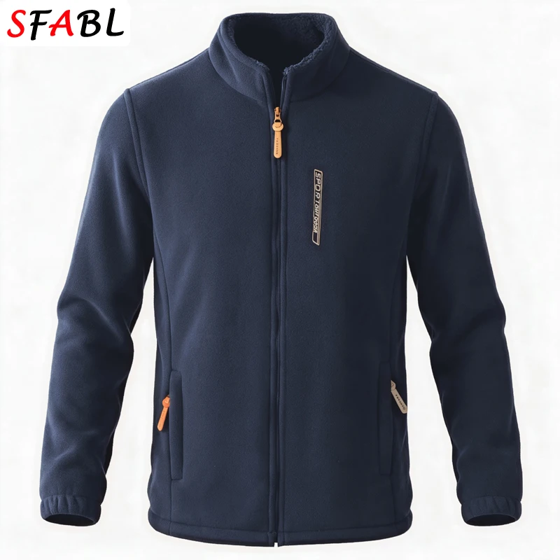 Neue Modische Herren-Winterjacke Winddichte Dicke Weiche Fleecejacke für Männer Schwarze Warme Herbst-Thermojacke Herren-Wintermantel – Detail 3