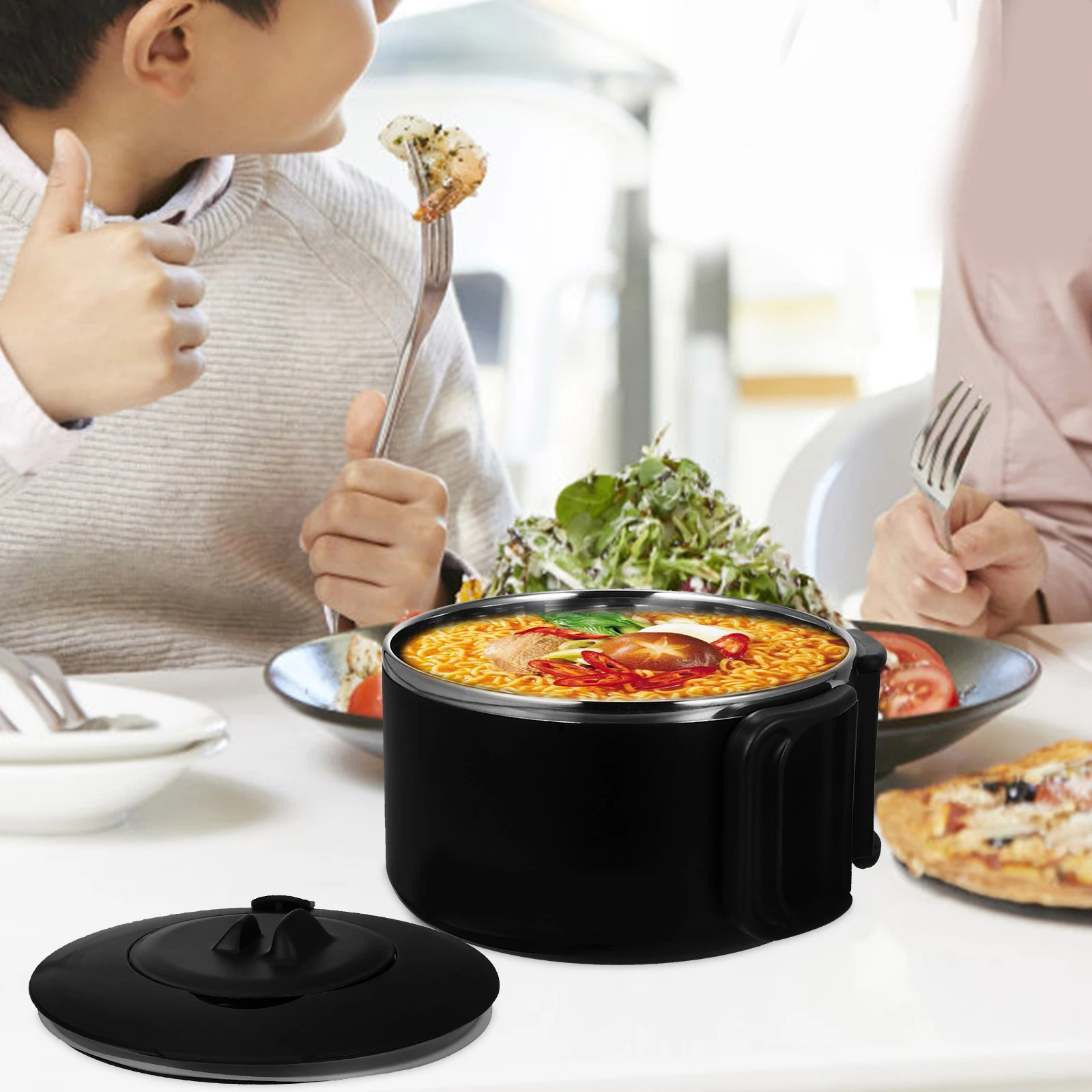 

Large Capacity Rice Bowl Noodle Lunch Box Portable Leak Proof Food Container Reusable With Handle For Office Outdoor