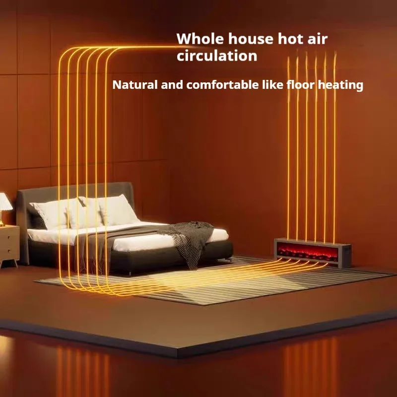 Bedroom 3D Flame Heater Household Electric Fireplaces Heater Indoor Bathroom Winter Kominek Elektryczny Calentador Aire Caliente