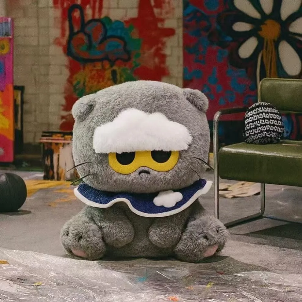 

30cm Kpop Idol G-DRAGON Plush Doll ZOA Grey Cat Stuffed Toys