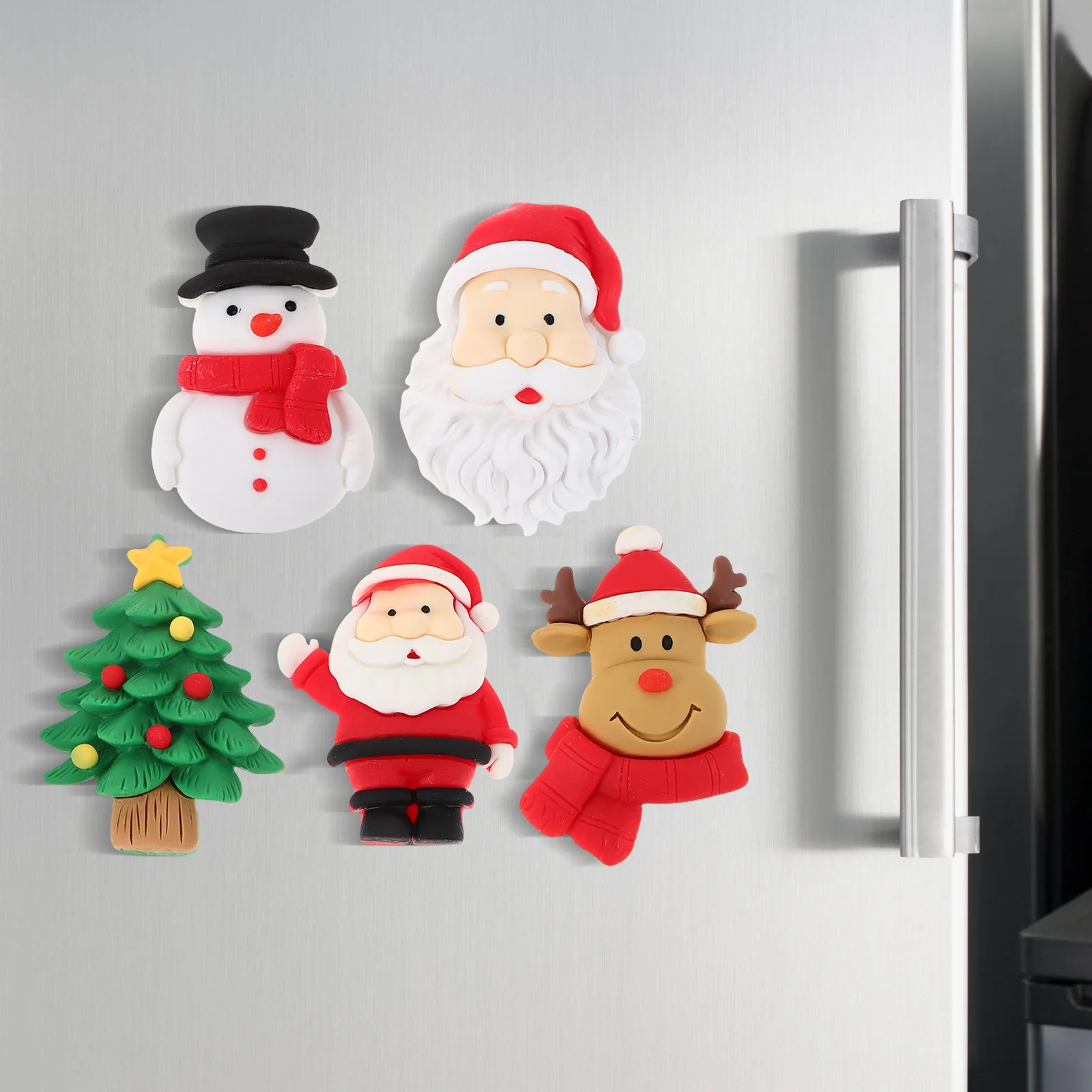 

5 Pcs Xmas Themed Magnets Fridge Magnetic Christmas Office Decor Refrigerator
