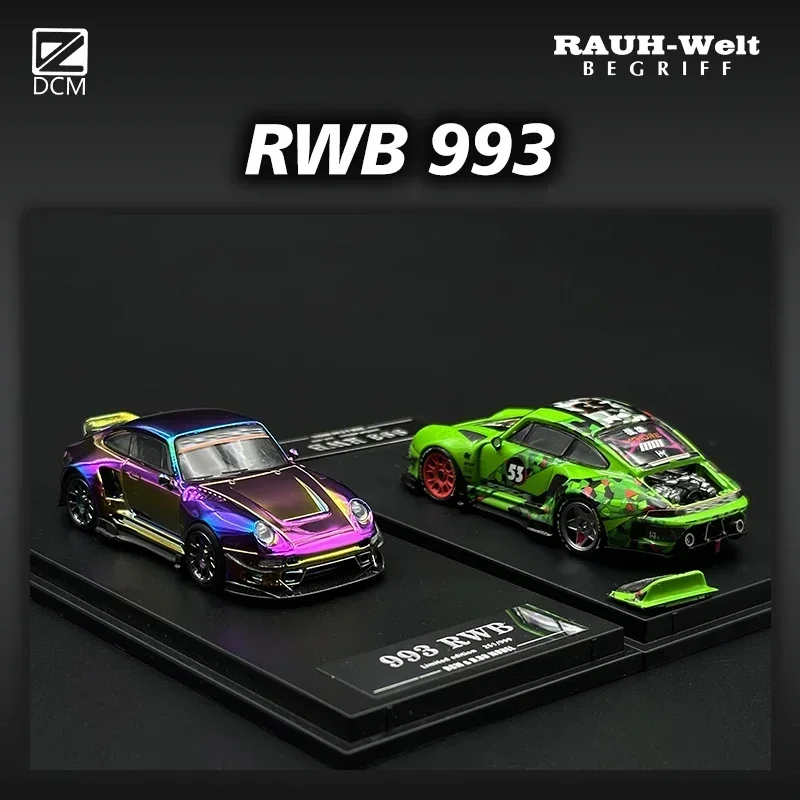 DCM 1:64  Ducktail  RWB 993 Modified Magnetic Detachable Hood Car Model Collection Toys Diecast Diorama