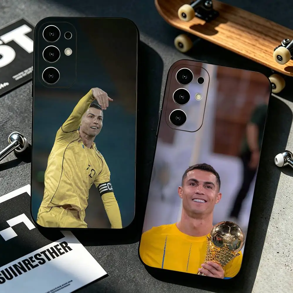 Football CR7 Ronaldo Hot Selling Phone Case Black Silicone Soft For Samsung S25,S24,S21,S22,S23,S30,Ultra,S20,Plus,Fe,Lite